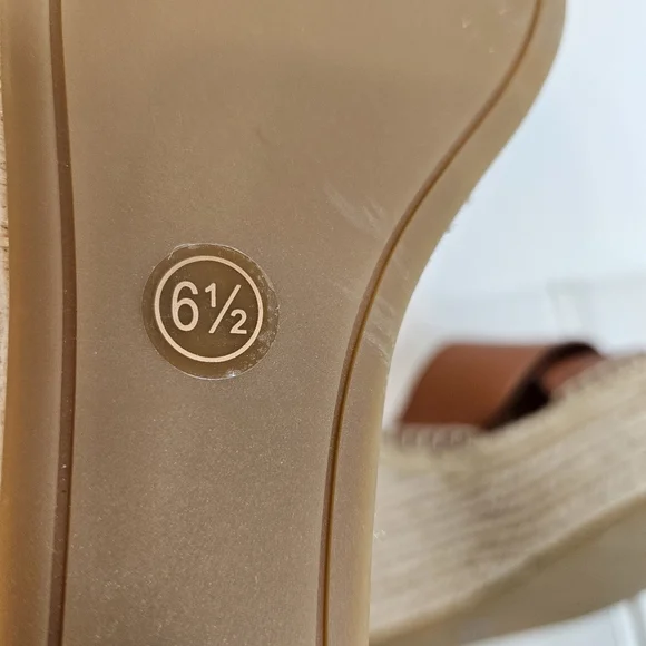 Tory Burch Selby 105 Wedge Espadrille Sandals 6.5 Leather Platform Logo Buckle - Picture 12 of 14